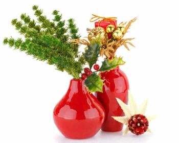 Vasen in Rot als Weihnachtsdeko (depositphotos.com)