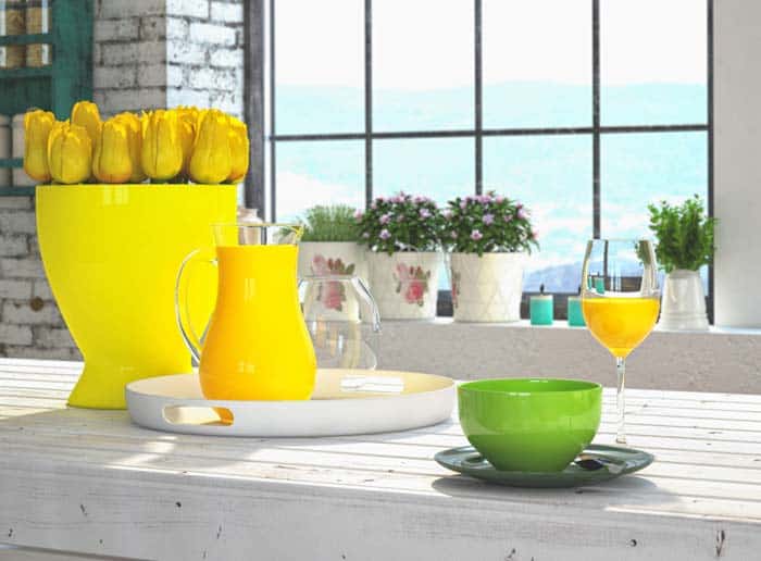 Gelbe Vase mit Tulpen (depositphotos.com)