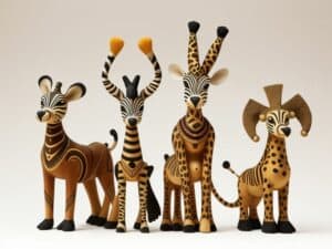 Afrikanische Dekoration mit Tierfiguren