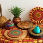 Verschiedene Tischdeko im afrikanischen Stil