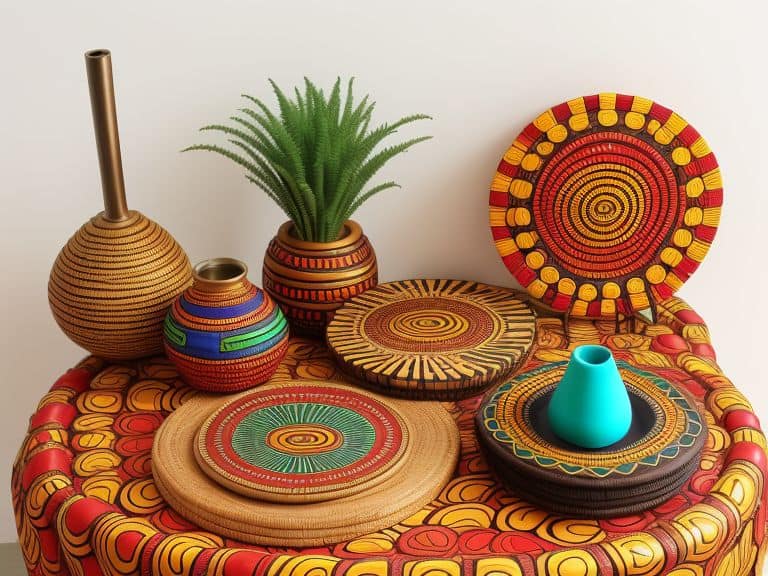Verschiedene Tischdeko im afrikanischen Stil