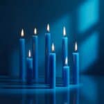 Blaue Stabkerzen