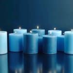 Blaue Stumpenkerzen
