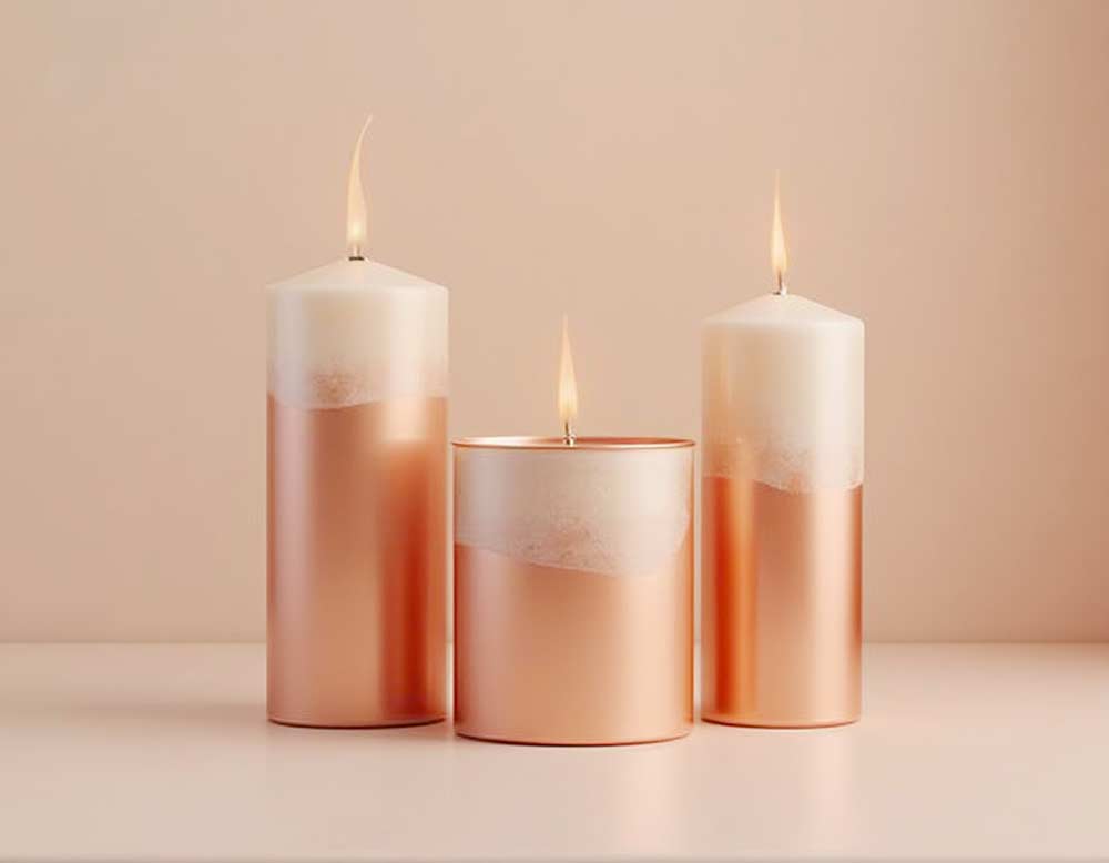 Kerzen Rosegold