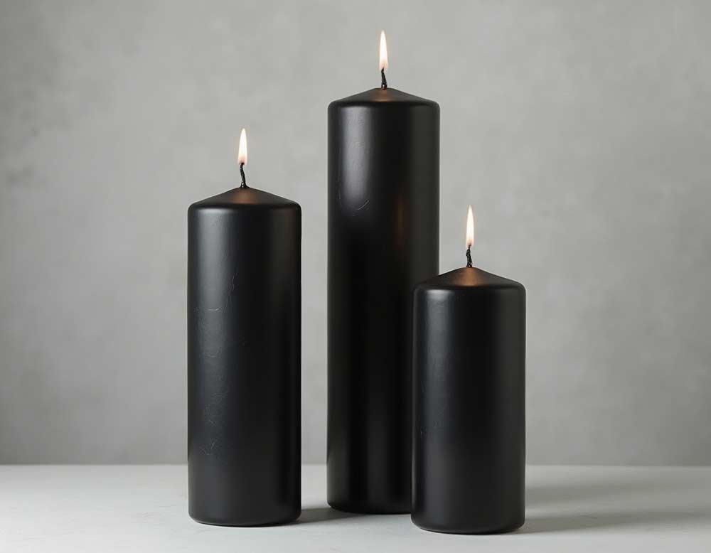 Kerzen in Schwarz