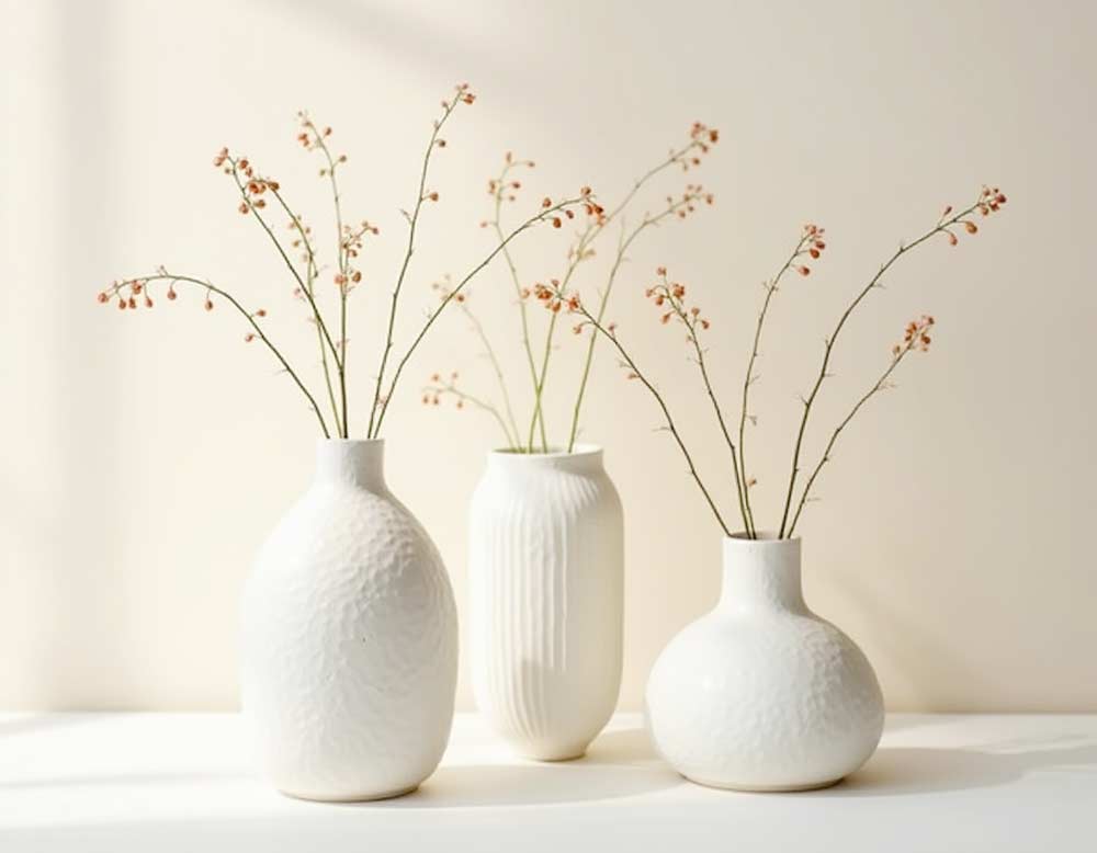 Vasen im Slow-Living-Stil