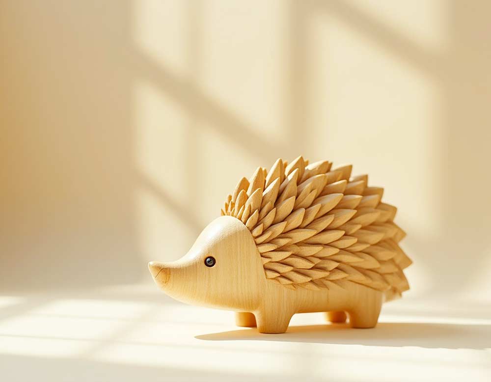 Holz-Igel Figur