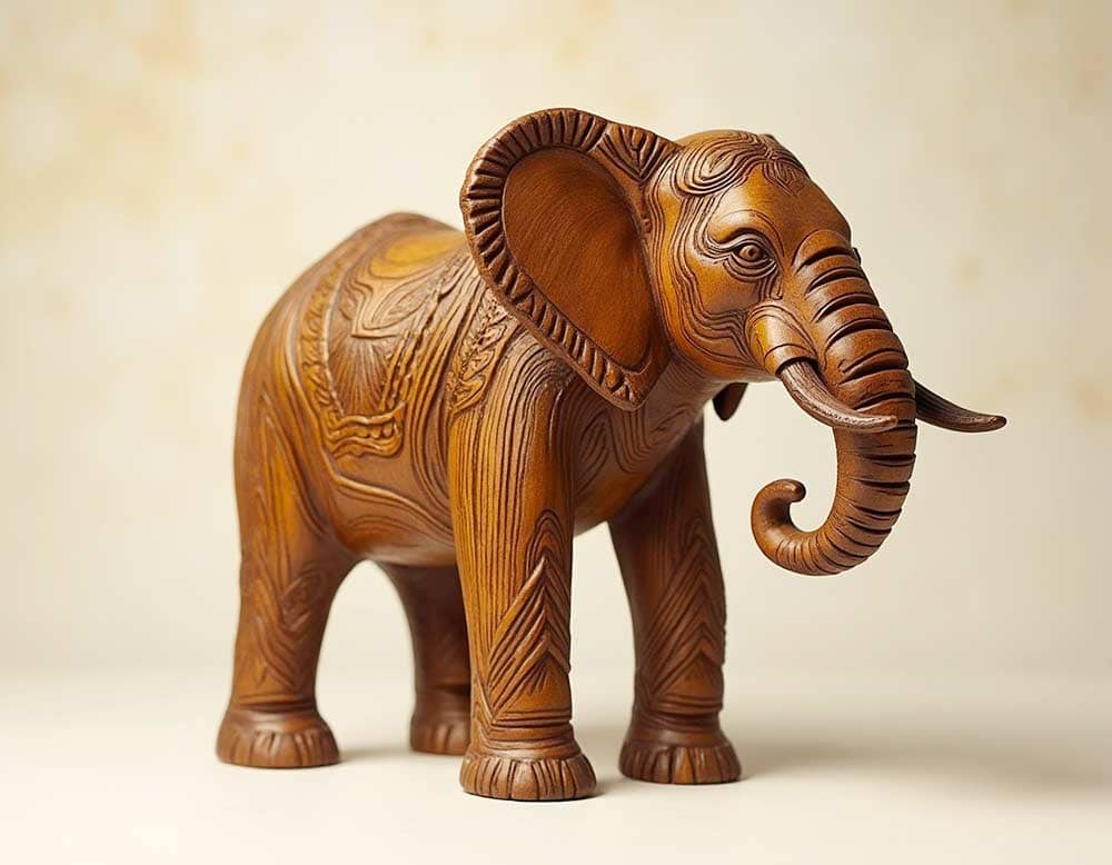 Deko-Holzelefant