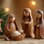Krippenfiguren aus Holz für die Weihnachtskrippe