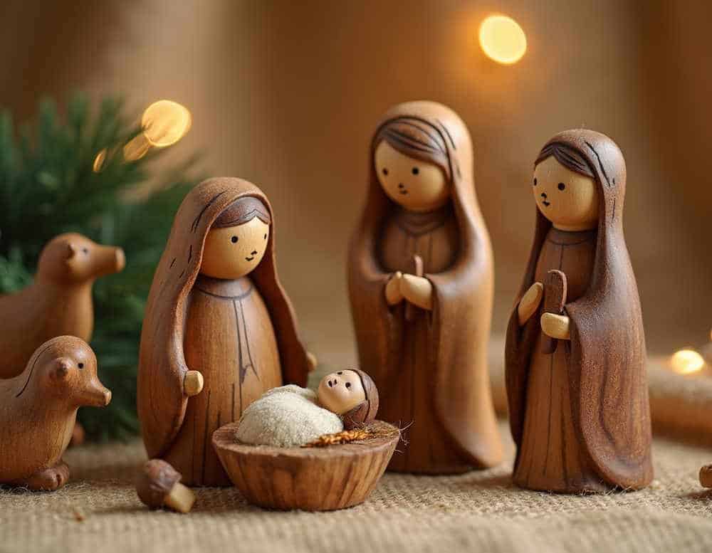 Krippenfiguren aus Holz für die Weihnachtskrippe