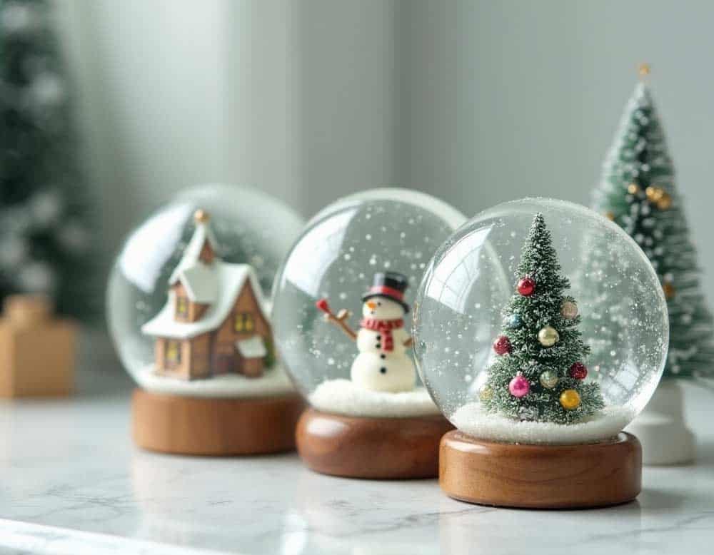 Schneekugeln als Weihnachtsdeko