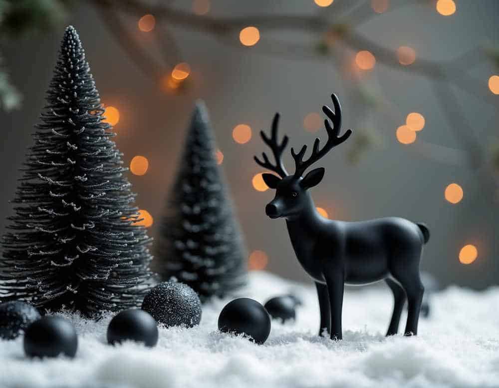 Weihnachtsdeko in Schwarz