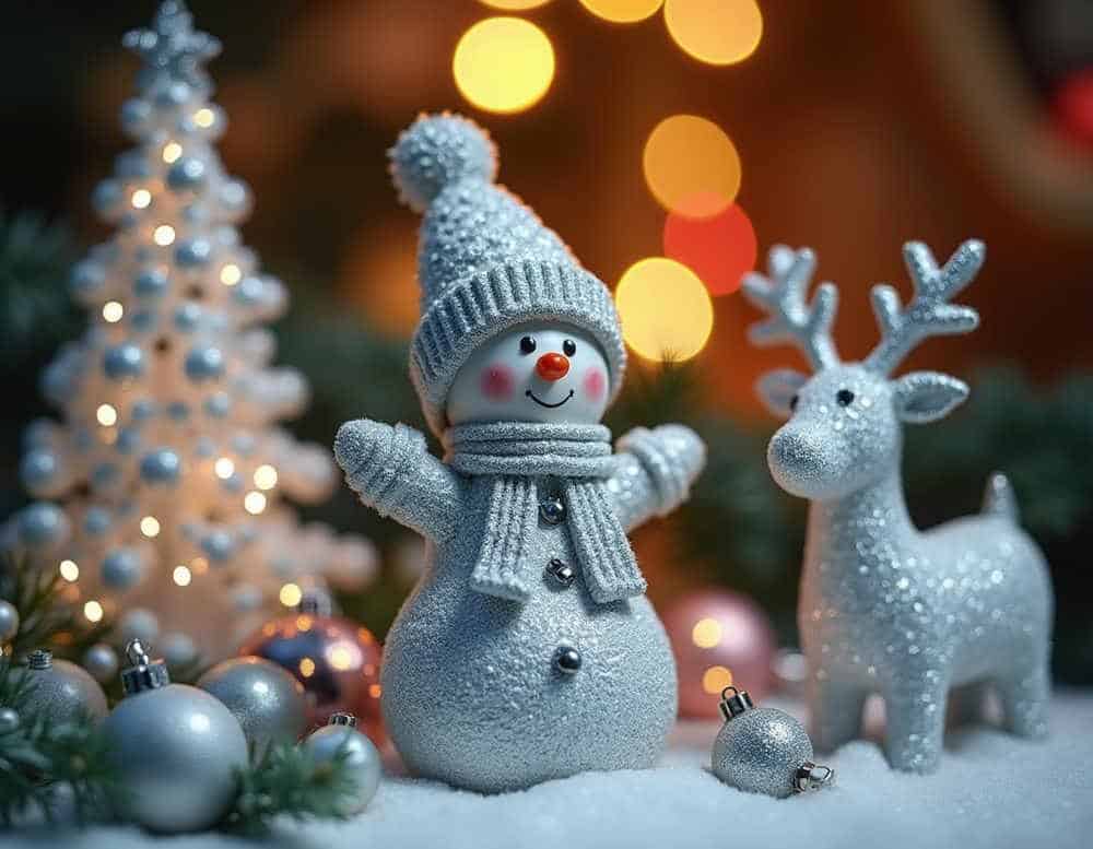 Weihnachtsdeko in Silber