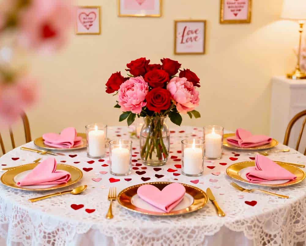 Valentinstags Tischdekoration