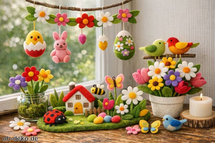Filzdeko für den Frühling